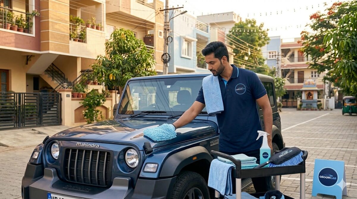 A Groomcar cleaner at work